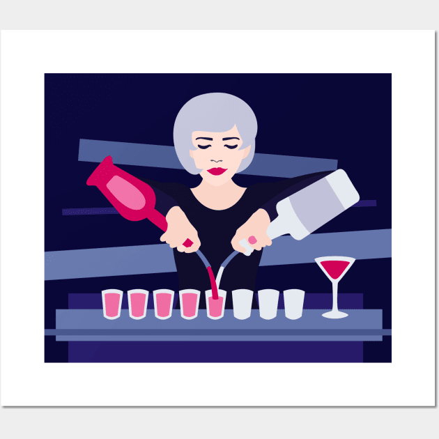 Bartender Girl Wall Art by XOOXOO